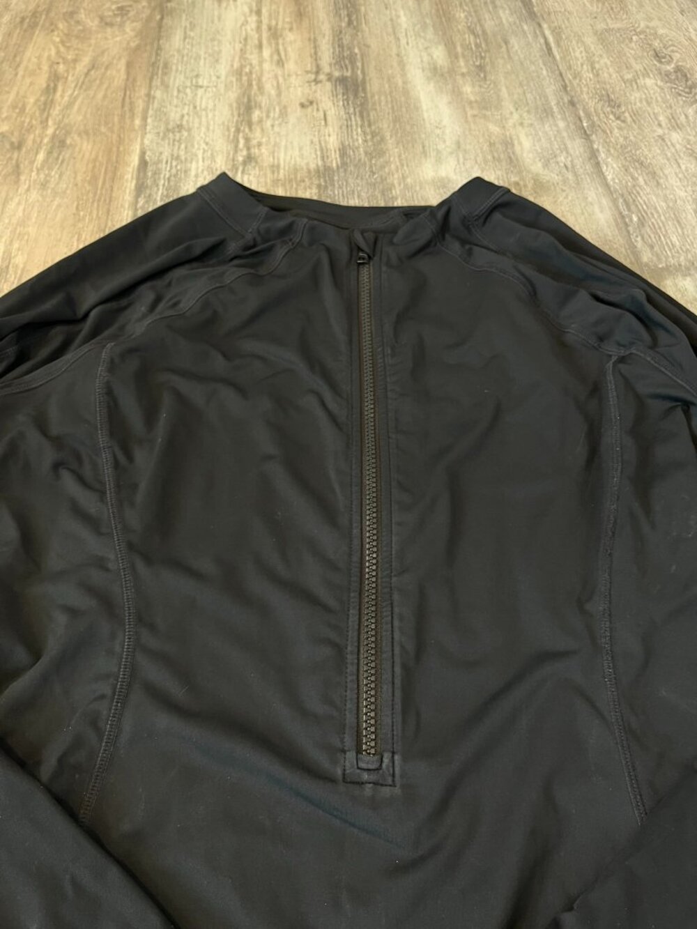 Athleta Black Long-Sleeve Zip Front One-Piece - Picture 4 of 12
